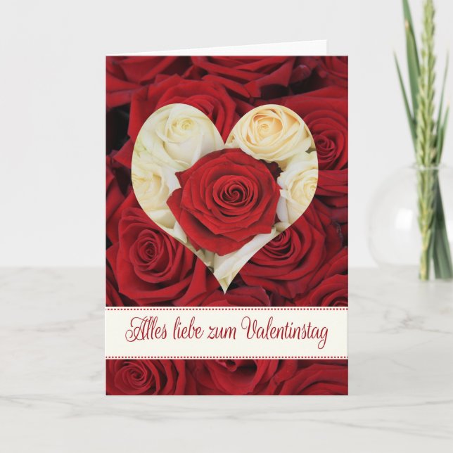 Cartes Pour Fêtes Annuelles Rose de la Saint-Valentin (Devant)