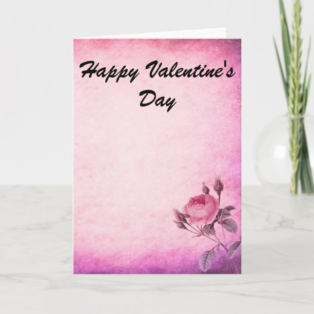 Cartes Pour Fêtes Annuelles Rose de la Saint-Valentin (Devant)