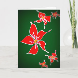 Cartes Pour Fêtes Annuelles Rose de Noël - arrière - plan vert