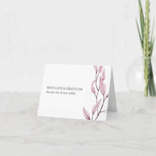 Cartes Pour Fêtes Annuelles Rose éthéré chic botanique merci