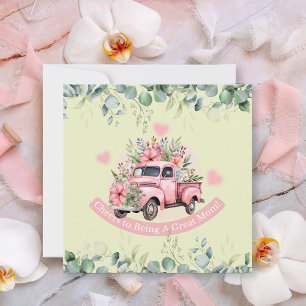 Cartes Pour Fêtes Annuelles Rose Fleur Femme Camion Apple Fête des Mères Plat