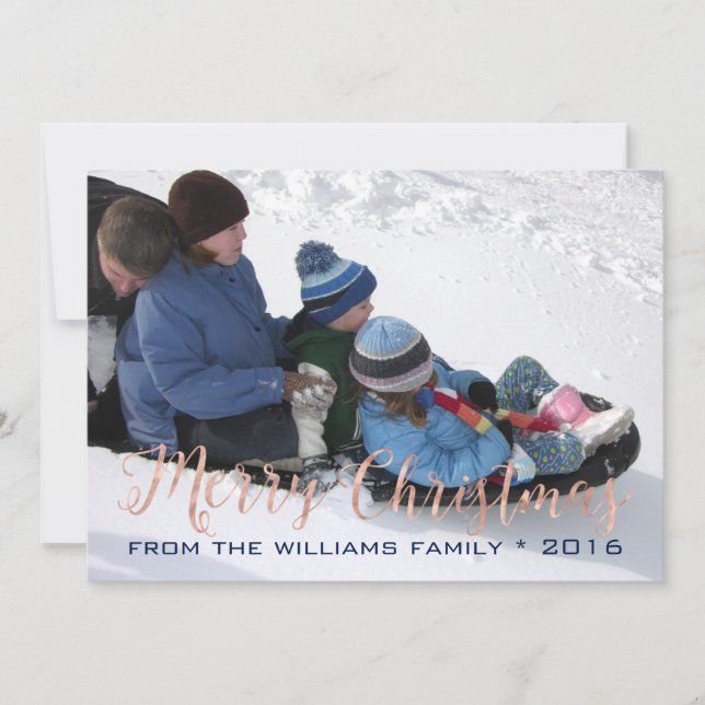 Cartes Pour Fêtes Annuelles Rose Gold and Red Christmas Knit (Devant)