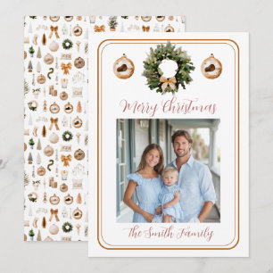 Cartes Pour Fêtes Annuelles Rose Gold Couronne Classique Grandmillennial Photo