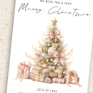 Cartes Pour Fêtes Annuelles Rose Gold Tree 2025 Calendrier Joyeux Noël