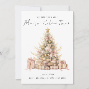 Cartes Pour Fêtes Annuelles Rose Gold Tree 2026 Calendrier Joyeux Noël