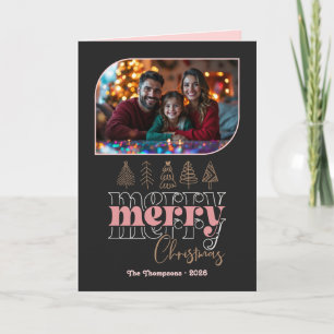 Cartes Pour Fêtes Annuelles Rose Luxe Main tirée Joyeux Noël Photo