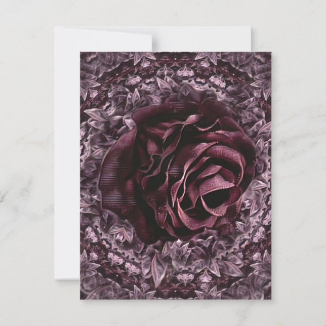 Cartes Pour Fêtes Annuelles Rose Mandala (Devant)
