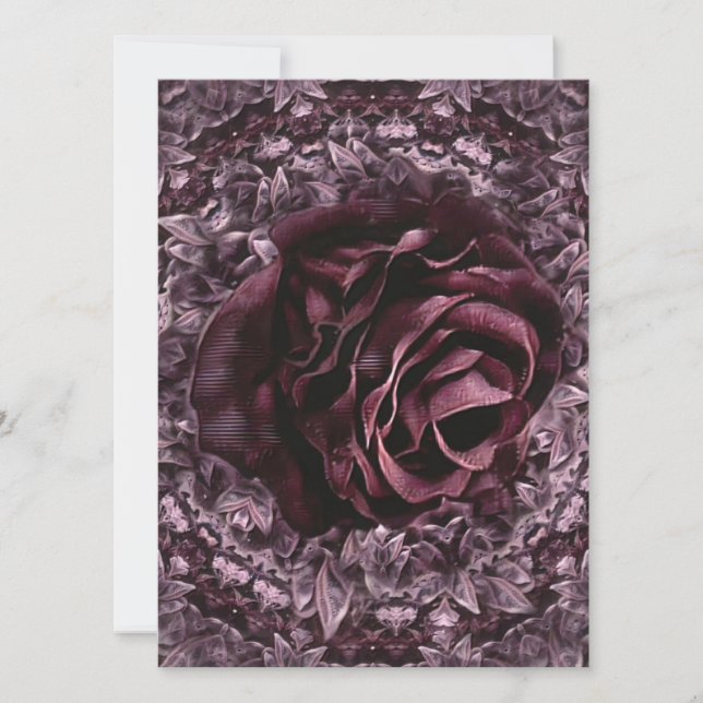 Cartes Pour Fêtes Annuelles Rose Mandala (Devant)