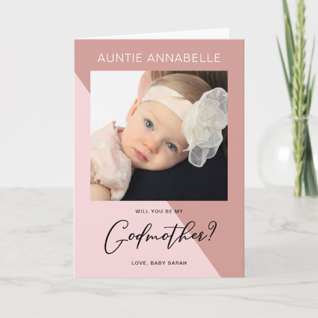 Cartes Pour Fêtes Annuelles Rose moderne Gold Godmère Proposition (Devant)