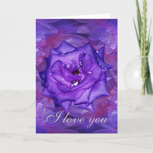 Cartes Pour Fêtes Annuelles Rose pourpre Je t'aime avec mon coeur