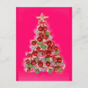 Cartes Pour Fêtes Annuelles ROSE RETRO JAUNE de Noël