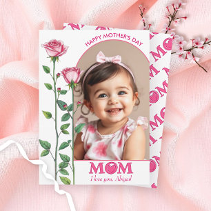 Cartes Pour Fêtes Annuelles Rose roses Love You MOM Mère's Day photo