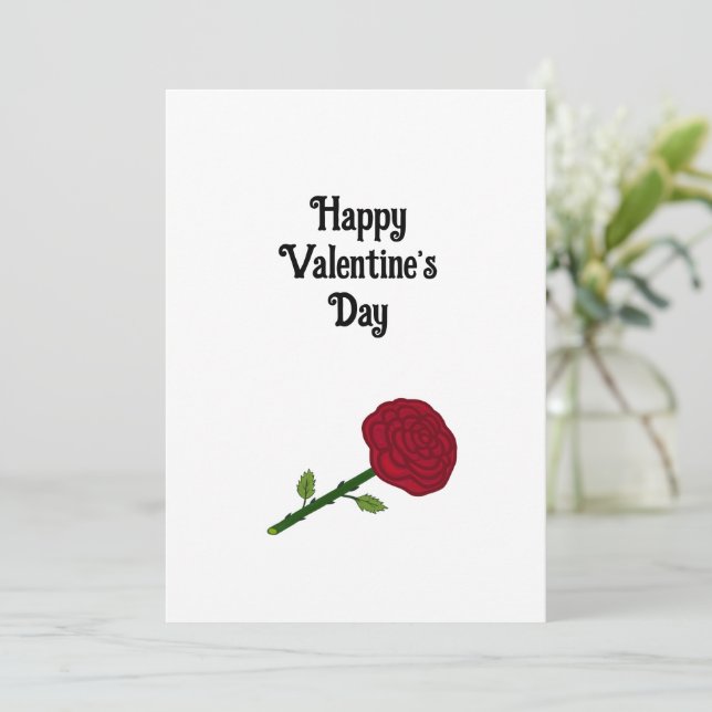 Cartes Pour Fêtes Annuelles Rose rouge (Debout devant)