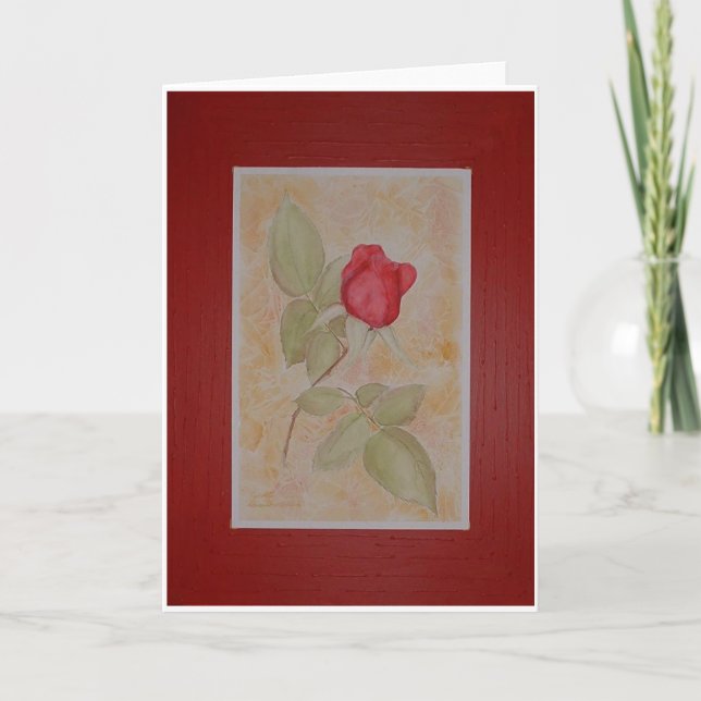 Cartes Pour Fêtes Annuelles Rose rouge (Devant)
