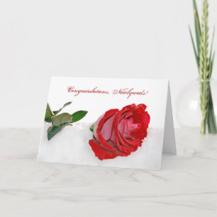 Cartes Pour Fêtes Annuelles Rose rouge dans la neige