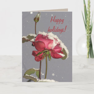 Cartes Pour Fêtes Annuelles Rose rouge de vacances heureuses avec