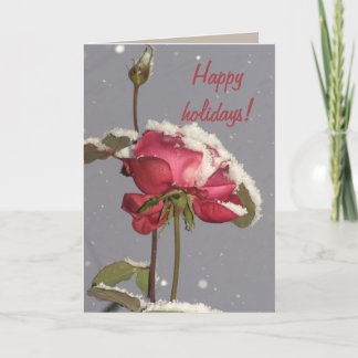 Cartes Pour Fêtes Annuelles Rose rouge de vacances heureuses avec