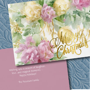 Cartes Pour Fêtes Annuelles Rose Satin Ruban À feuillage persistant Mauve Crèm