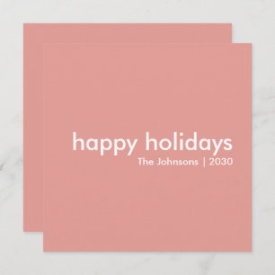 Cartes Pour Fêtes Annuelles Rose sombre Noël féminin moderne minimaliste