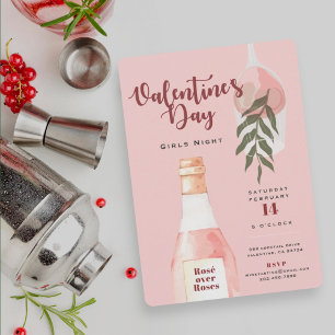 Cartes Pour Fêtes Annuelles Rosé sur l'invitation de la Saint Valentin Rose