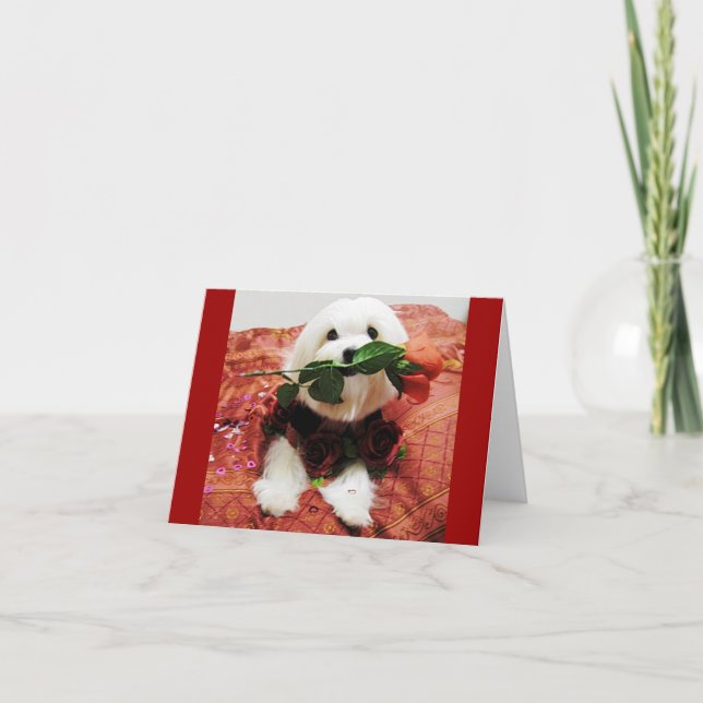 Cartes Pour Fêtes Annuelles Rose Valentin (vide à l'intérieur) (Devant)