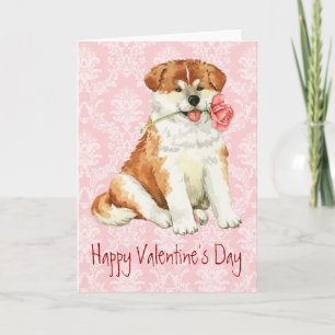 Cartes Pour Fêtes Annuelles Rose Valentine Akita