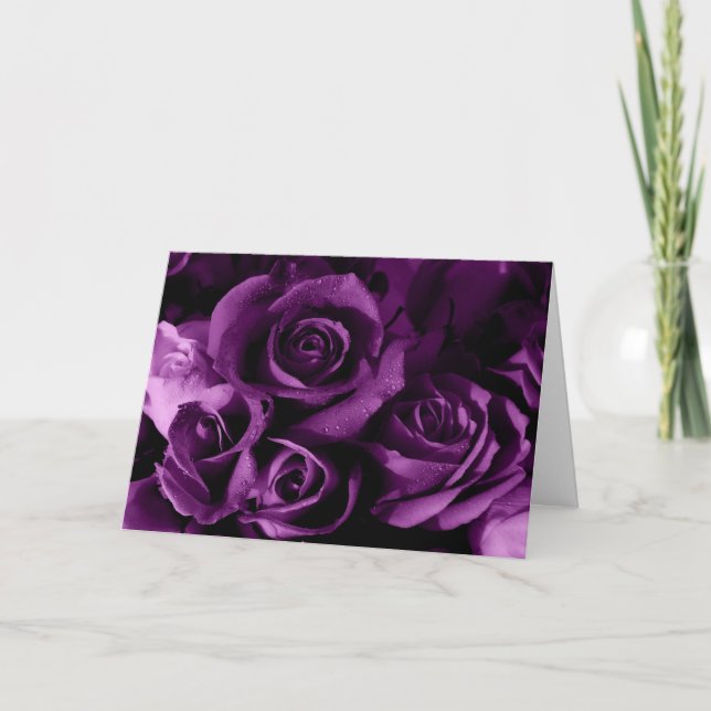 Cartes Pour Fêtes Annuelles Rose violet Saint-Valentin (Devant)