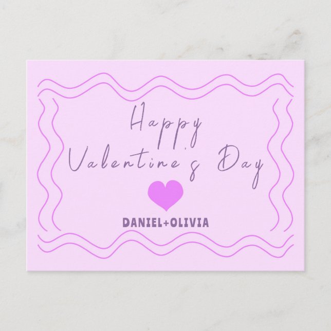 Cartes Pour Fêtes Annuelles Rose - Violet Saint-Valentin (Devant)