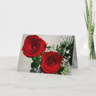 Cartes Pour Fêtes Annuelles Roses à l'avant, Roses à l'intérieur avec calendri