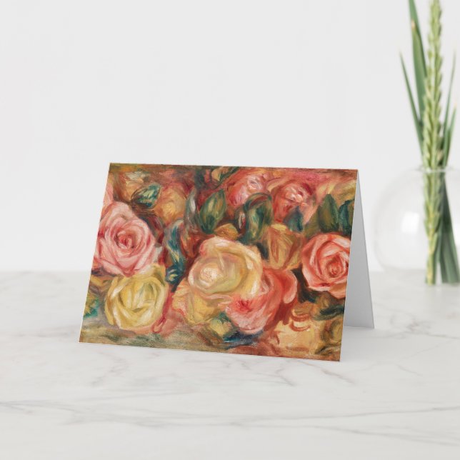 Cartes Pour Fêtes Annuelles Roses de Renoir Impressionist Painting (Devant)