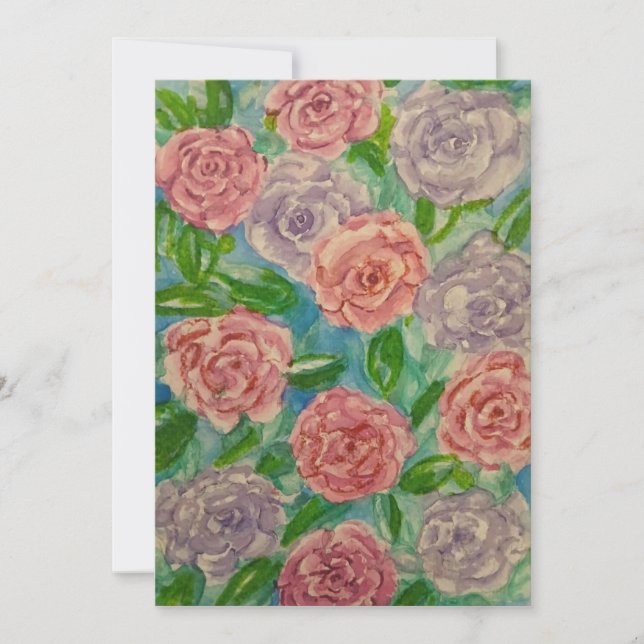 Cartes Pour Fêtes Annuelles Roses Douces (Devant)