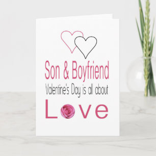 Cartes Pour Fêtes Annuelles Roses Heureuses Saintes-Valentin Son & Boyfriend