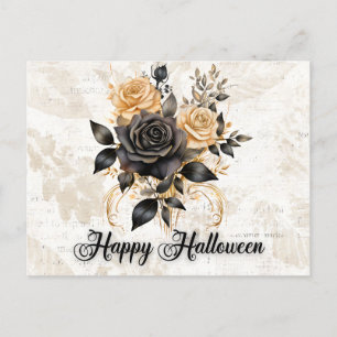 Cartes Pour Fêtes Annuelles Roses noir et or Feuille Folift Halloween