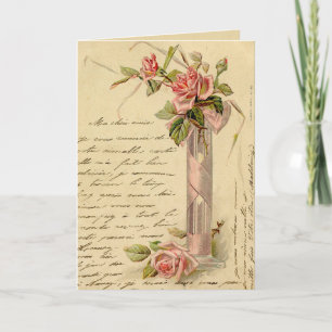 Cartes Pour Fêtes Annuelles Roses roses anciennes françaises