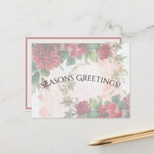 Cartes Pour Fêtes Annuelles Roses rouges défraîchies Écriture sur papier