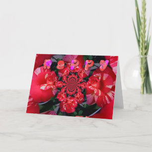 Cartes Pour Fêtes Annuelles Roses rouges Iridescente "Bonne Saint Valentin" Ar