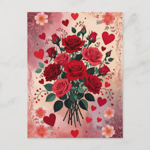 Cartes Pour Fêtes Annuelles Roses rouges, J'aime ma femme,