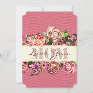 Cartes Pour Fêtes Annuelles Roses vintages Vous aimez Maman Fête des Mères per
