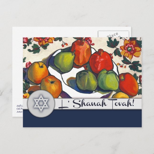 Cartes Pour Fêtes Annuelles Rosh Hashanah | Nouvel An juif Beaux-Arts  (Devant / Derrière)