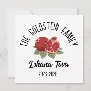 Cartes Pour Fêtes Annuelles Rosh Hashanah Nouvel An juif Nom personnalisé Ho