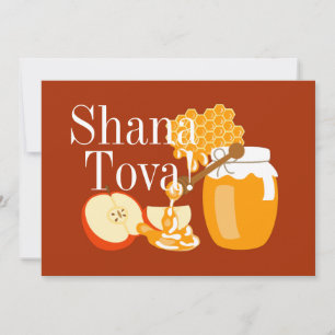 Cartes Pour Fêtes Annuelles Rosh Hashanah Pommes et Miel