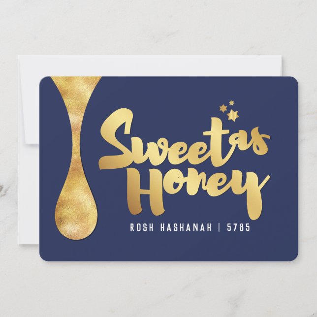 Cartes Pour Fêtes Annuelles Rosh Hashanah Sweet en Honey Holiday Card (Devant)