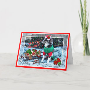 Cartes Pour Fêtes Annuelles Rosie avec la traîneau-personnaliser