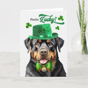 Cartes Pour Fêtes Annuelles Rottweiler Chien Feelin' Lucky St Patrick's Day