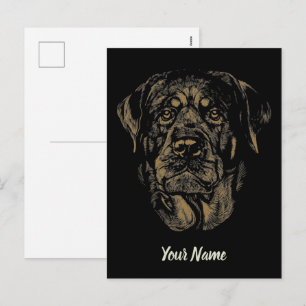 Cartes Pour Fêtes Annuelles Rottweiler Chien Portrait Vintage Rottie Design