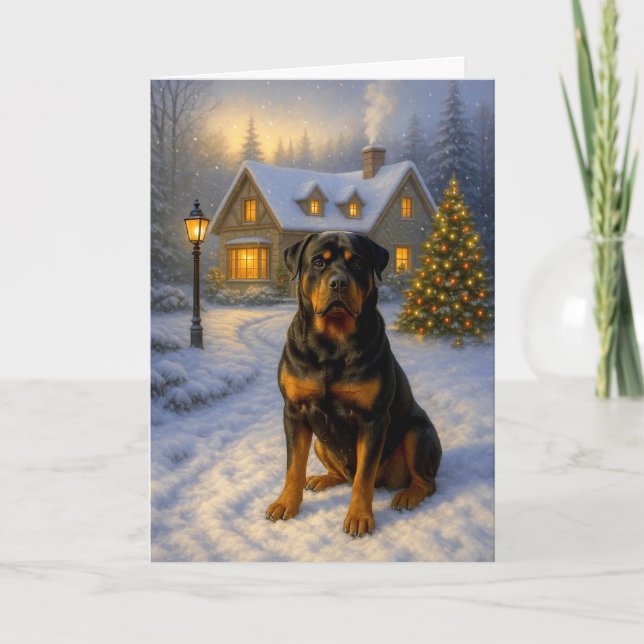 Cartes Pour Fêtes Annuelles Rottweiler Holiday Card (Devant)
