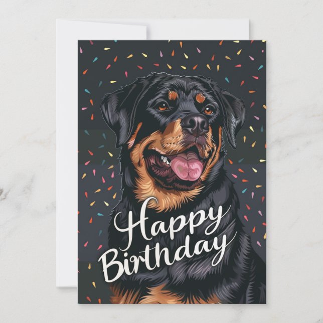 Cartes Pour Fêtes Annuelles Rottweiler Joyeux anniversaire (Devant)
