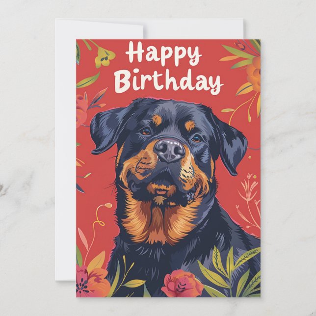 Cartes Pour Fêtes Annuelles Rottweiler Joyeux anniversaire (Devant)