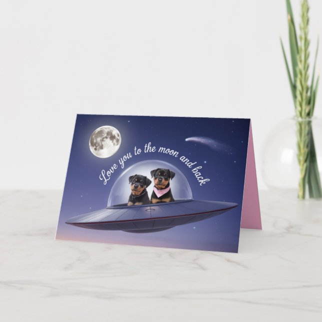 Cartes Pour Fêtes Annuelles Rottweiler Valentine Card (Devant)