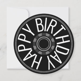 Cartes Pour Fêtes Annuelles Roue à vapeur ronde noire Joyeux anniversaire